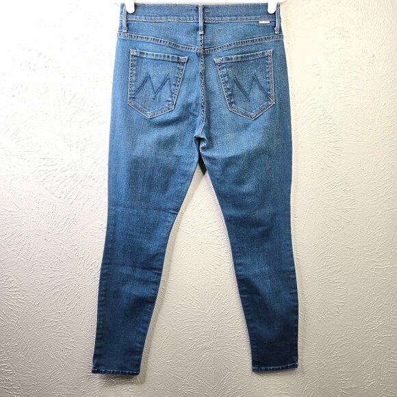 Mother High Waisted Looker Jeans Size 28 Skinny Medium Blue Wash Stretch Denim - Picture 6 of 13